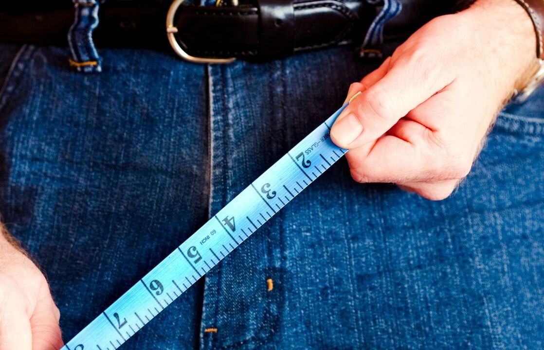 Mesure du pénis avant l'agrandissement